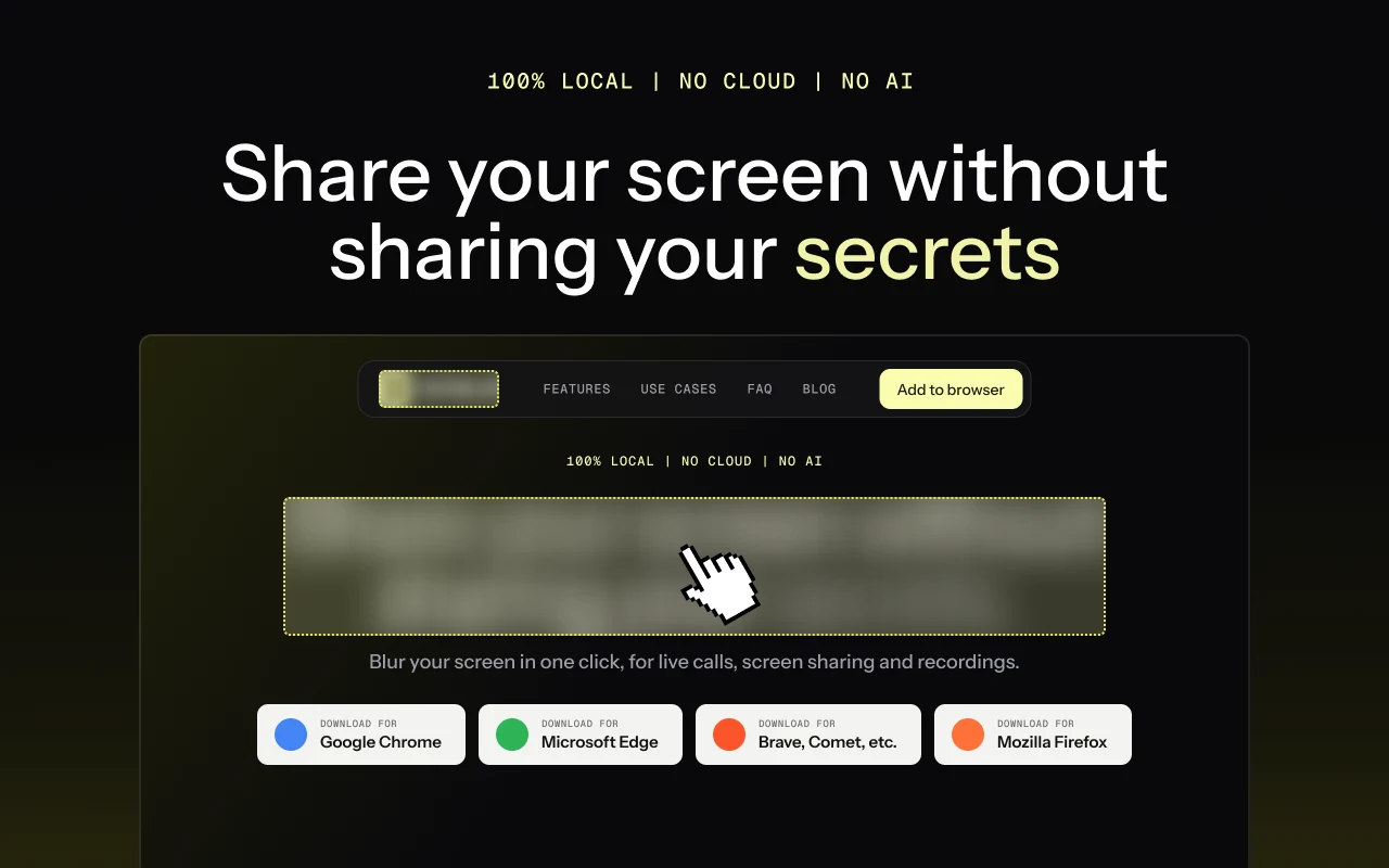 DataBlur — hide sensitive data while you share your screen